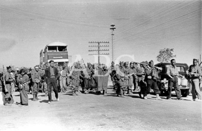 Llegada de milicianos a Getafe