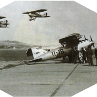 Aviones Breguets despegando desde la Base Aérea de Getafe